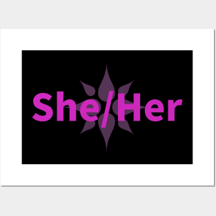 she/her flower Posters and Art